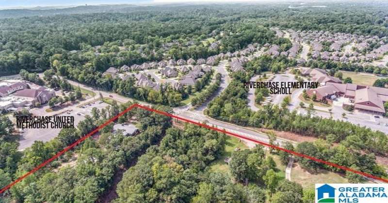 Property is from the Cahaba River Bridge to Riverchase Methodist Church parking lot and across the road from Riverchase Elementary School.